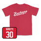 Red Baseball Script Tee - Clay Burdette