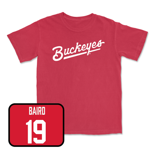 Red Baseball Script Tee - Tim Baird