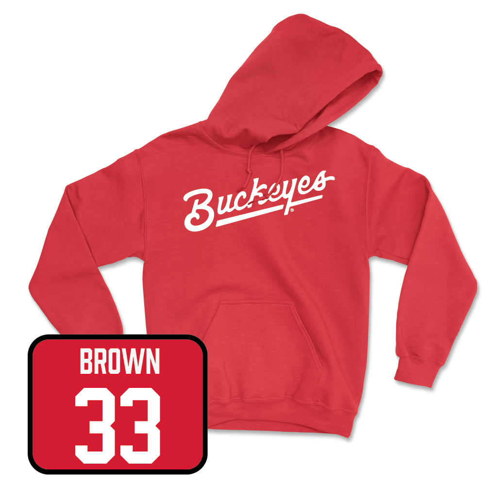 Red Football Script Hoodie - Devin Brown