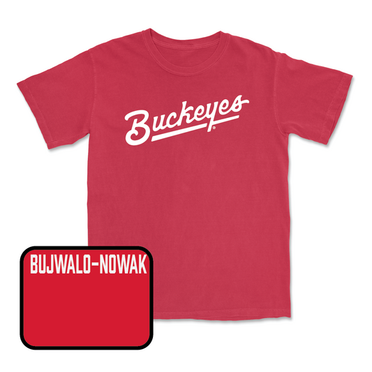 Red Women's Rowing Script Tee - Eliana Bujwalo-Nowak