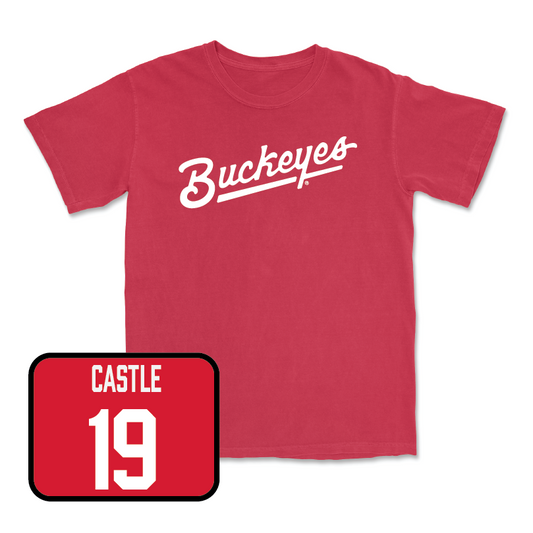 Red Women's Volleyball Script Tee - Kaia Castle