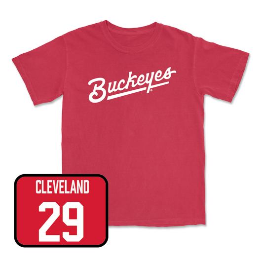 Red Women's Lacrosse Script Tee  - Bella Cleveland