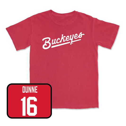 Red Women's Ice Hockey Script Tee - Joy Dunne