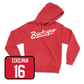 Red Baseball Script Hoodie  - mason eckelman