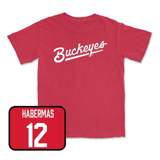 Red Men's Volleyball Script Tee - Nathan Habermas