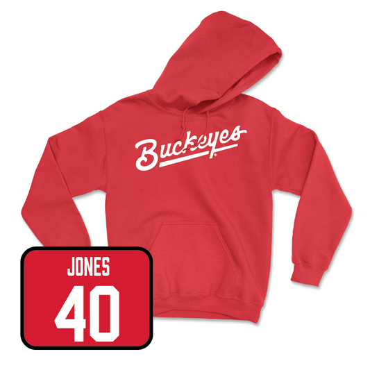 Red Baseball Script Hoodie  - Jaylen Jones