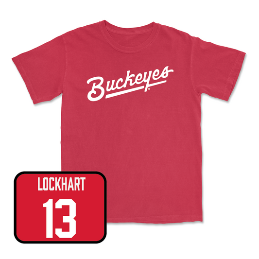 Red Football Script Tee   - Miles Lockhart