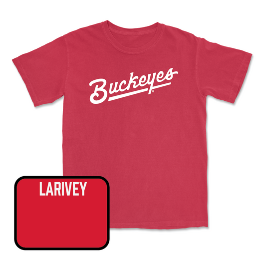 Red Women's Rowing Script Tee - Natalie Larivey