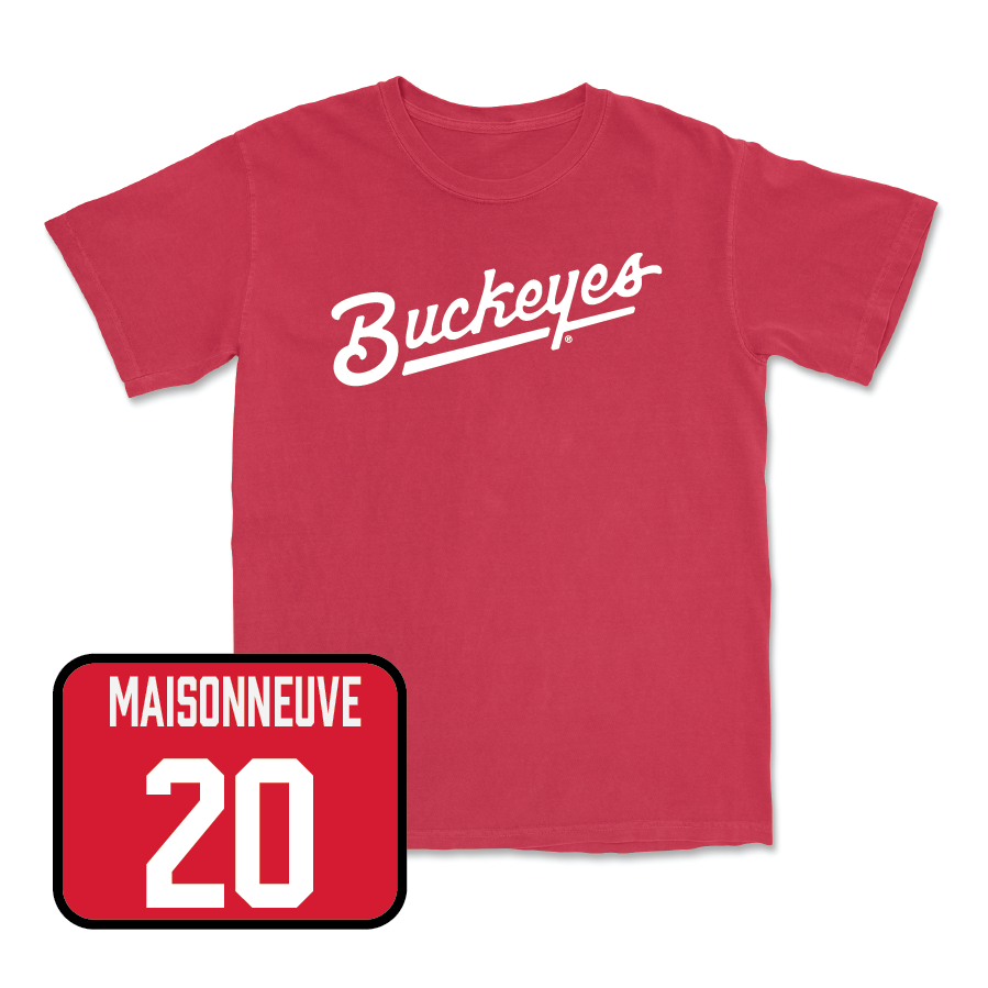 Red Men's Soccer Script Tee  - Jacob Maisonneuve