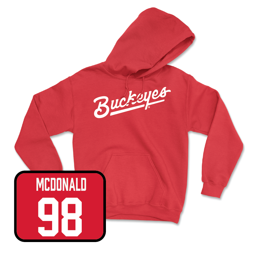 Red Football Script Hoodie   - Kayden McDonald