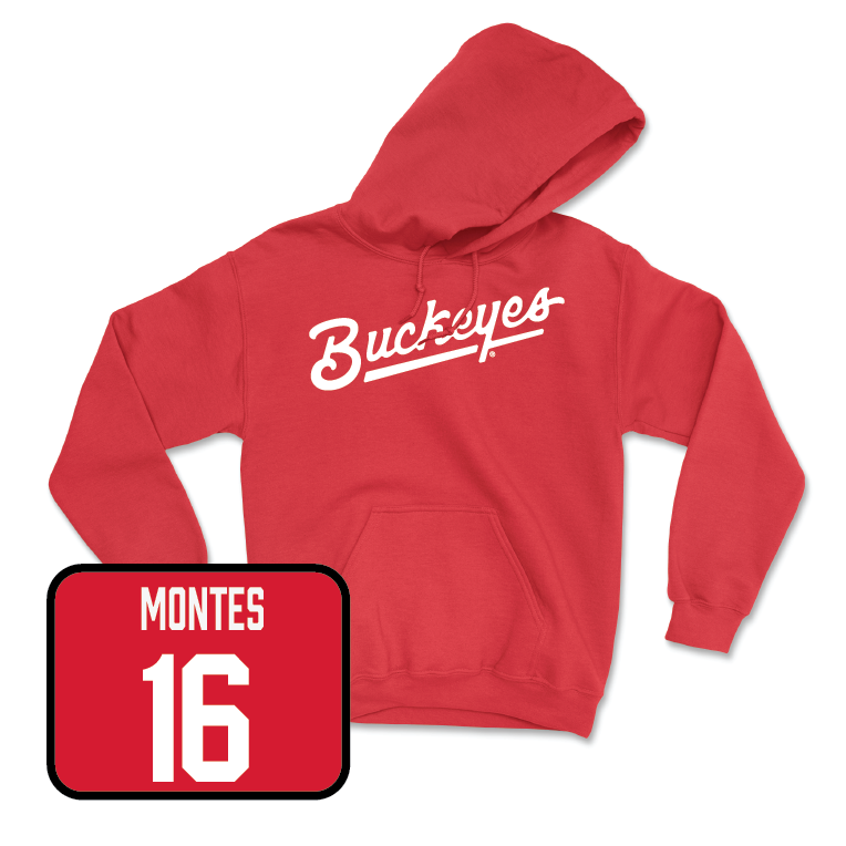 Red Men's Ice Hockey Script Hoodie - Max Montes