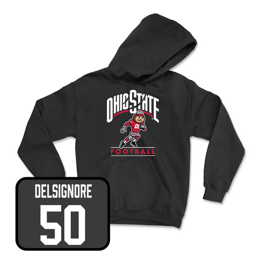 Black Football Gridiron Hoodie Youth Small / Alec DelSignore | #50