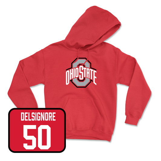 Red Football Team Hoodie Youth Small / Alec DelSignore | #50