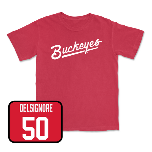 Red Football Script Tee Youth Small / Alec DelSignore | #50