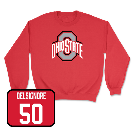 Red Football Team Crew Youth Small / Alec DelSignore | #50