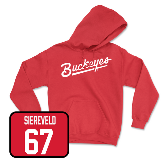 Red Football Script Hoodie Youth Small / Austin Siereveld | #67