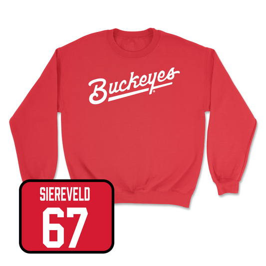 Red Football Script Crew Youth Small / Austin Siereveld | #67