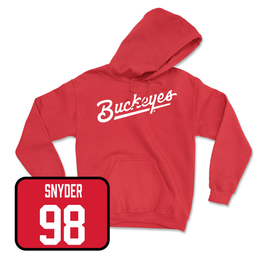 Red Football Script Hoodie Youth Small / Austin Snyder | #98