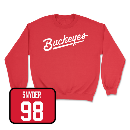 Red Football Script Crew Youth Small / Austin Snyder | #98
