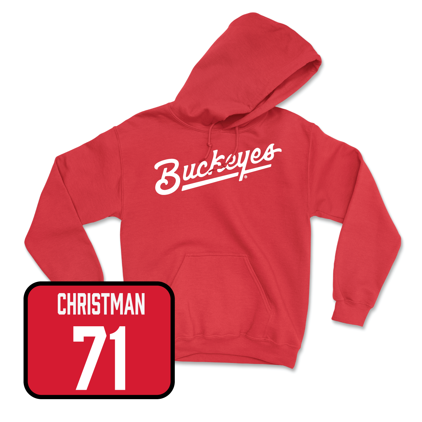 Red Football Script Hoodie Youth Small / Ben Christman | #71