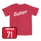 Red Football Script Tee - Brenten Jones