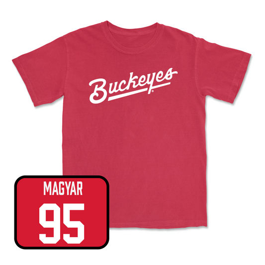 Red Football Script Tee 2 Youth Small / Casey Magyar | #95
