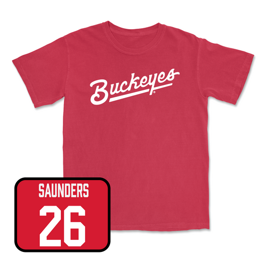 Red Football Script Tee 3 Youth Small / Cayden Saunders | #26