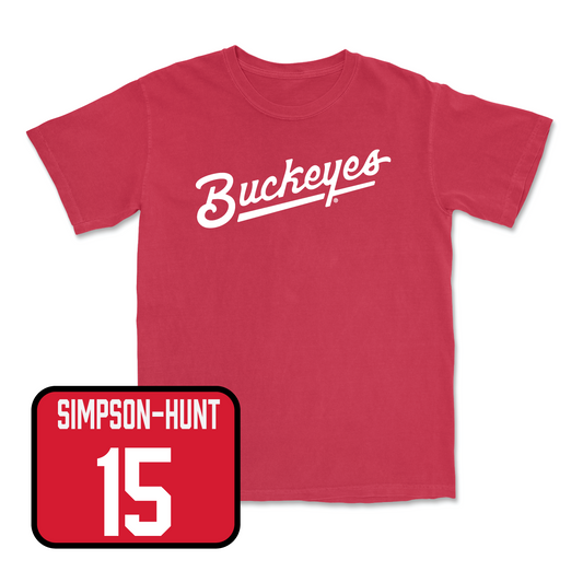 Red Football Script Tee 2 Youth Small / Calvin Simpson-Hunt | #15