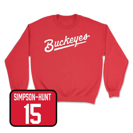 Red Football Script Crew 2 Youth Small / Calvin Simpson-Hunt | #15