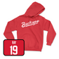Red Football Script Hoodie 3 Youth Small / Chad Ray | #19