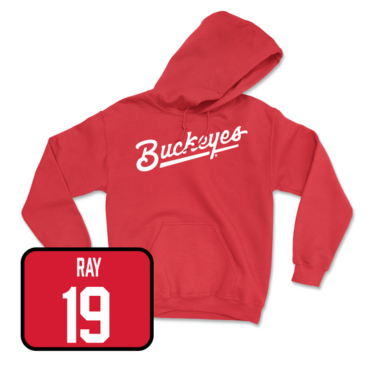 Red Football Script Hoodie 3 Youth Small / Chad Ray | #19