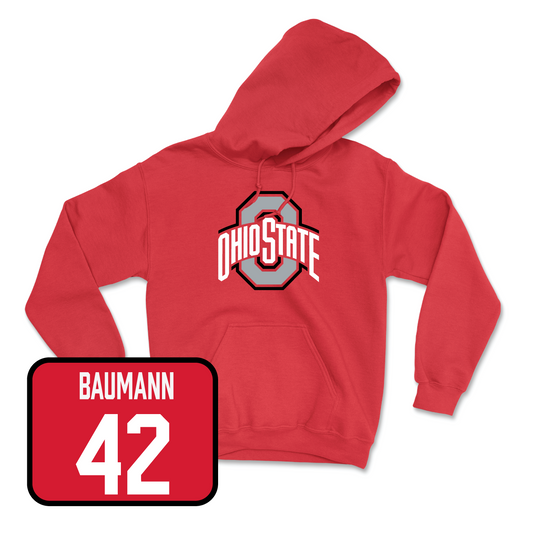 Red Men's Basketball Team Hoodie Youth Small / Colby Baumann | #42