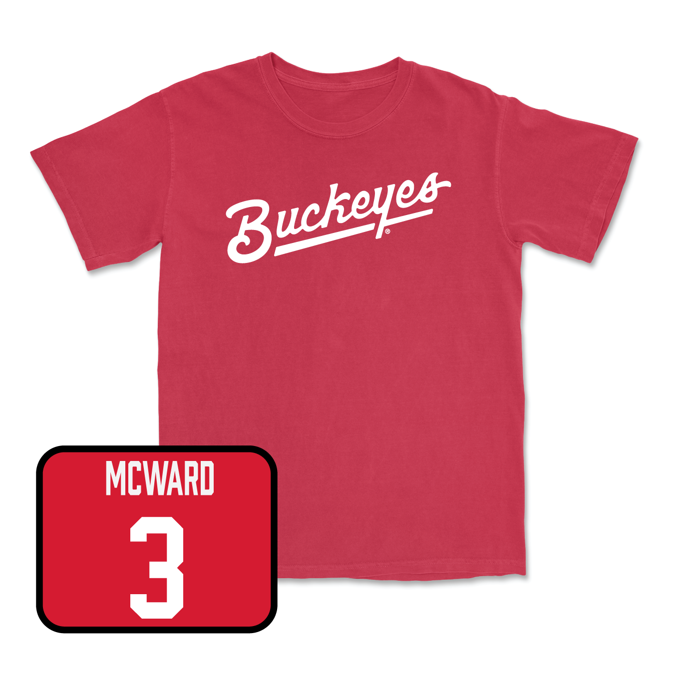 Red Men's Ice Hockey Script Tee Youth Small / Cole McWard | #3