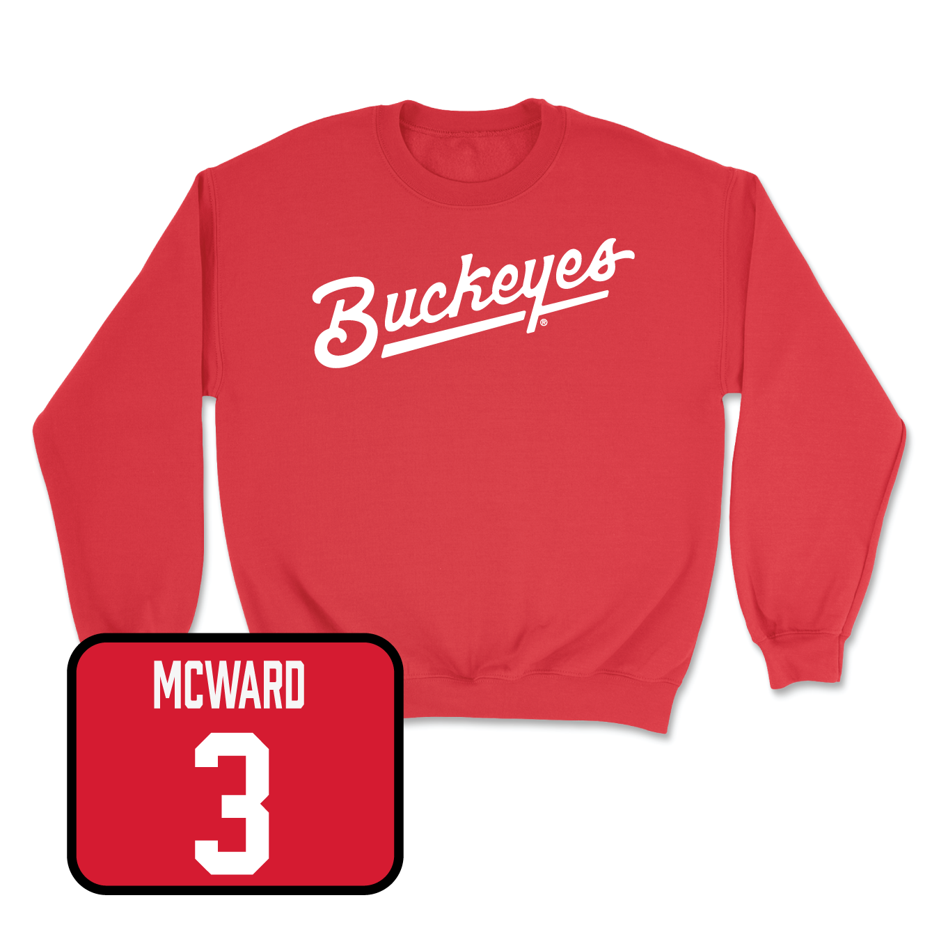 Red Men's Ice Hockey Script Crew Youth Small / Cole McWard | #3