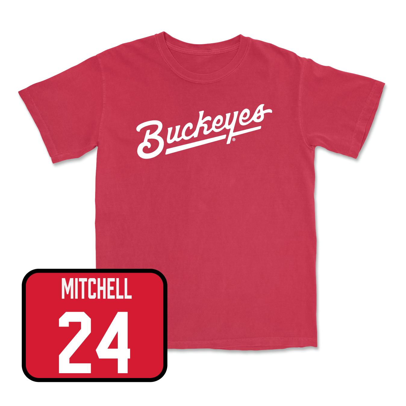 Red Men's Lacrosse Script Tee 2 Youth Small / Connor Mitchell | #24
