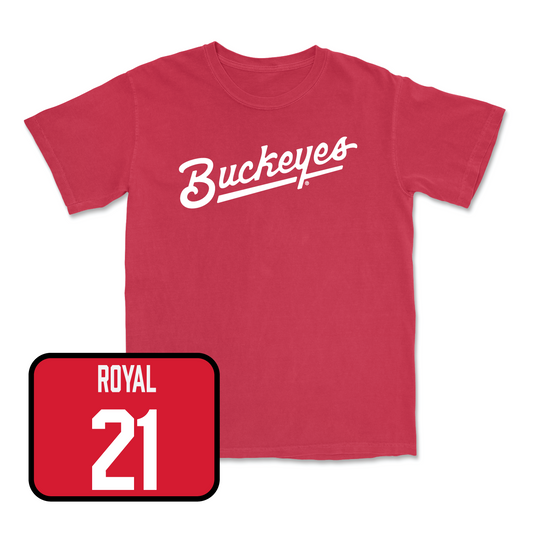Red Men's Basketball Script Tee Youth Small / Devin Royal | #21
