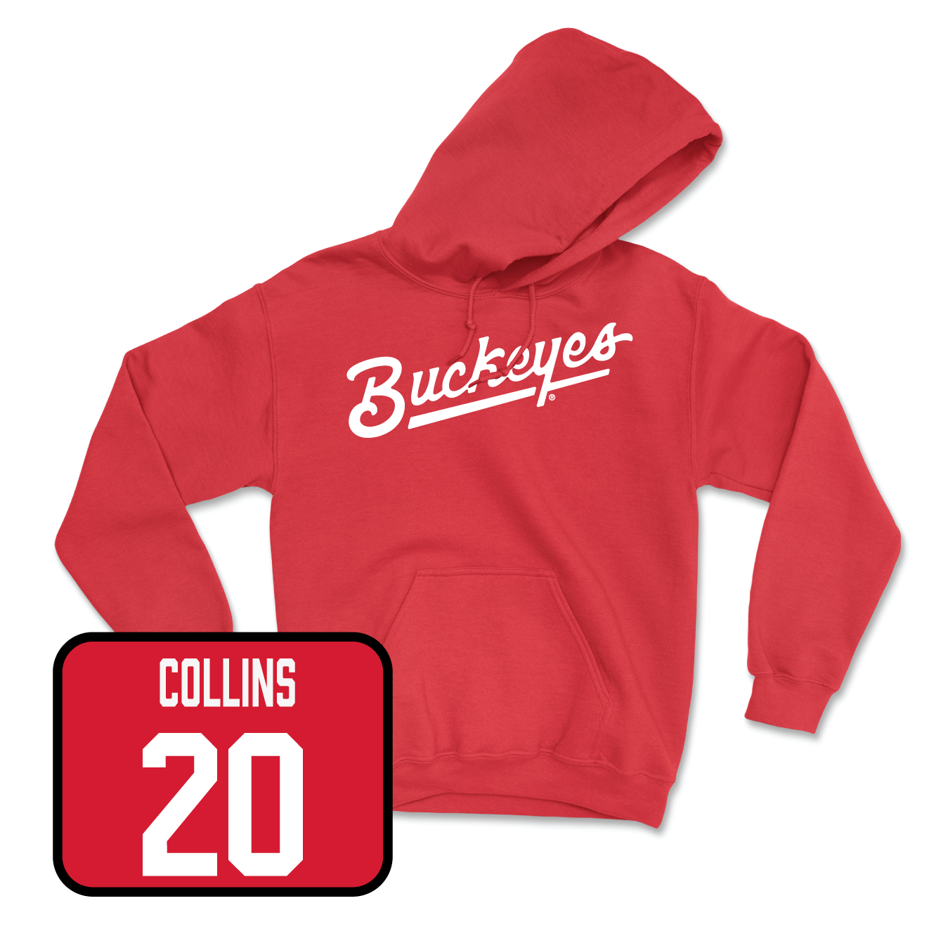 Red Women's Basketball Script Hoodie Youth Small / Diana Collins | #20