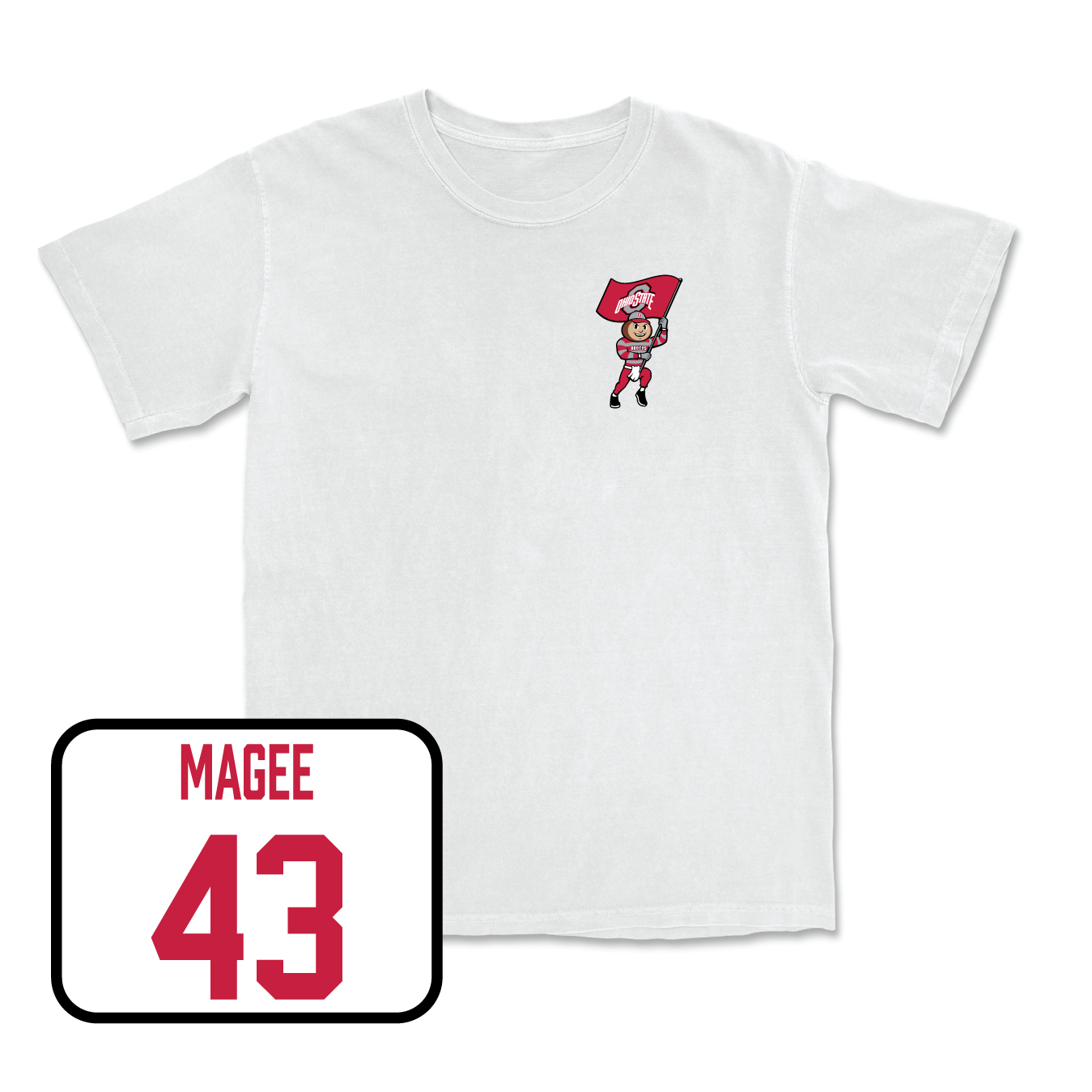White Men's Lacrosse Brutus Comfort Colors Tee 2 Youth Small / Dillon Magee | #43