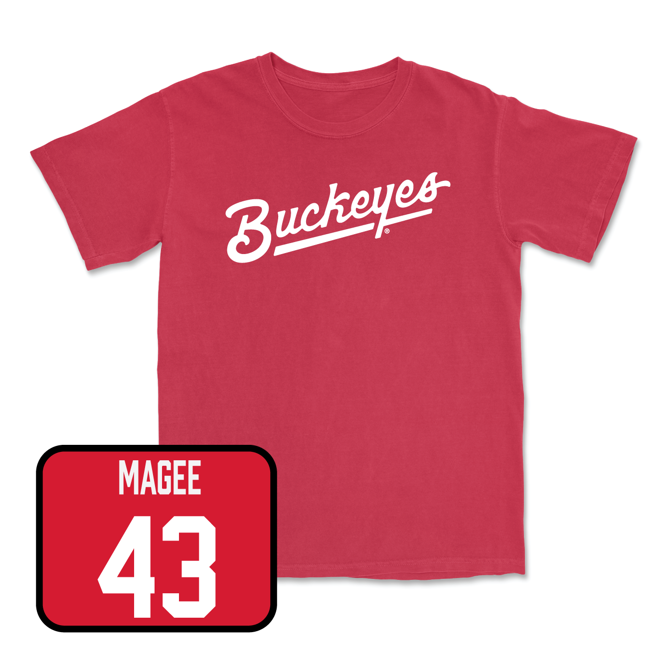 Red Men's Lacrosse Script Tee 2 Youth Small / Dillon Magee | #43