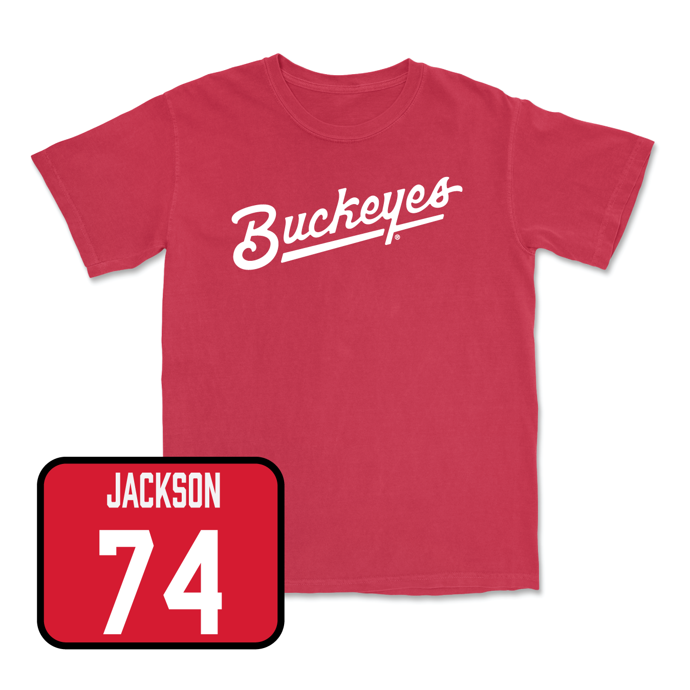 Red Football Script Tee - George Fitzpatrick