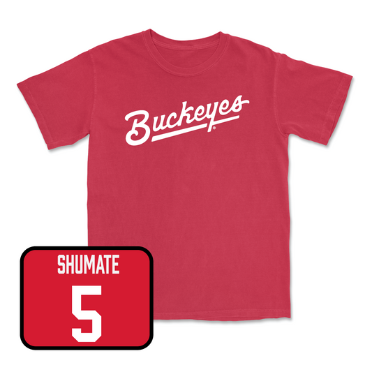 Red Women's Basketball Script Tee Youth Small / Emma Shumate | #5