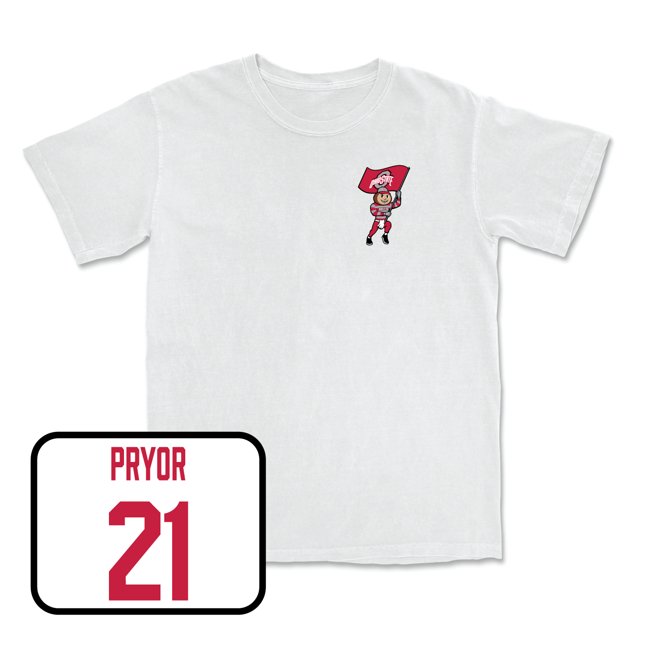 White Football Brutus Comfort Colors Tee 4 Youth Small / Evan Pryor | #21