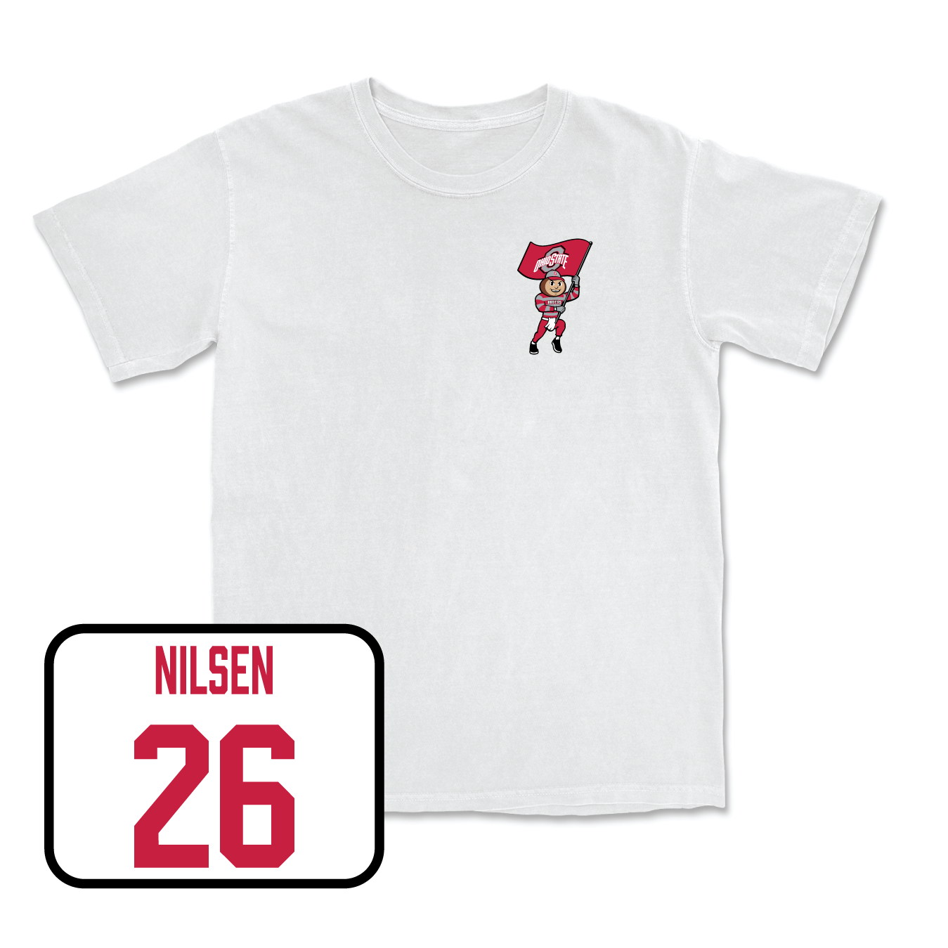 White Men's Lacrosse Brutus Comfort Colors Tee 2 Youth Small / Garrett Nilsen | #26