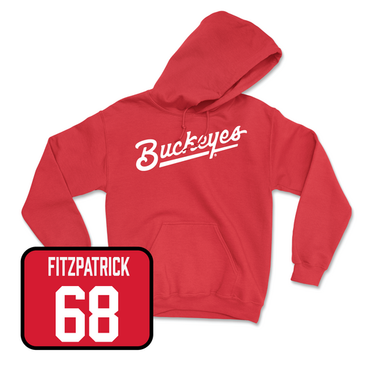 Red Football Script Hoodie 4 Youth Small / George Fitzpatrick | #68