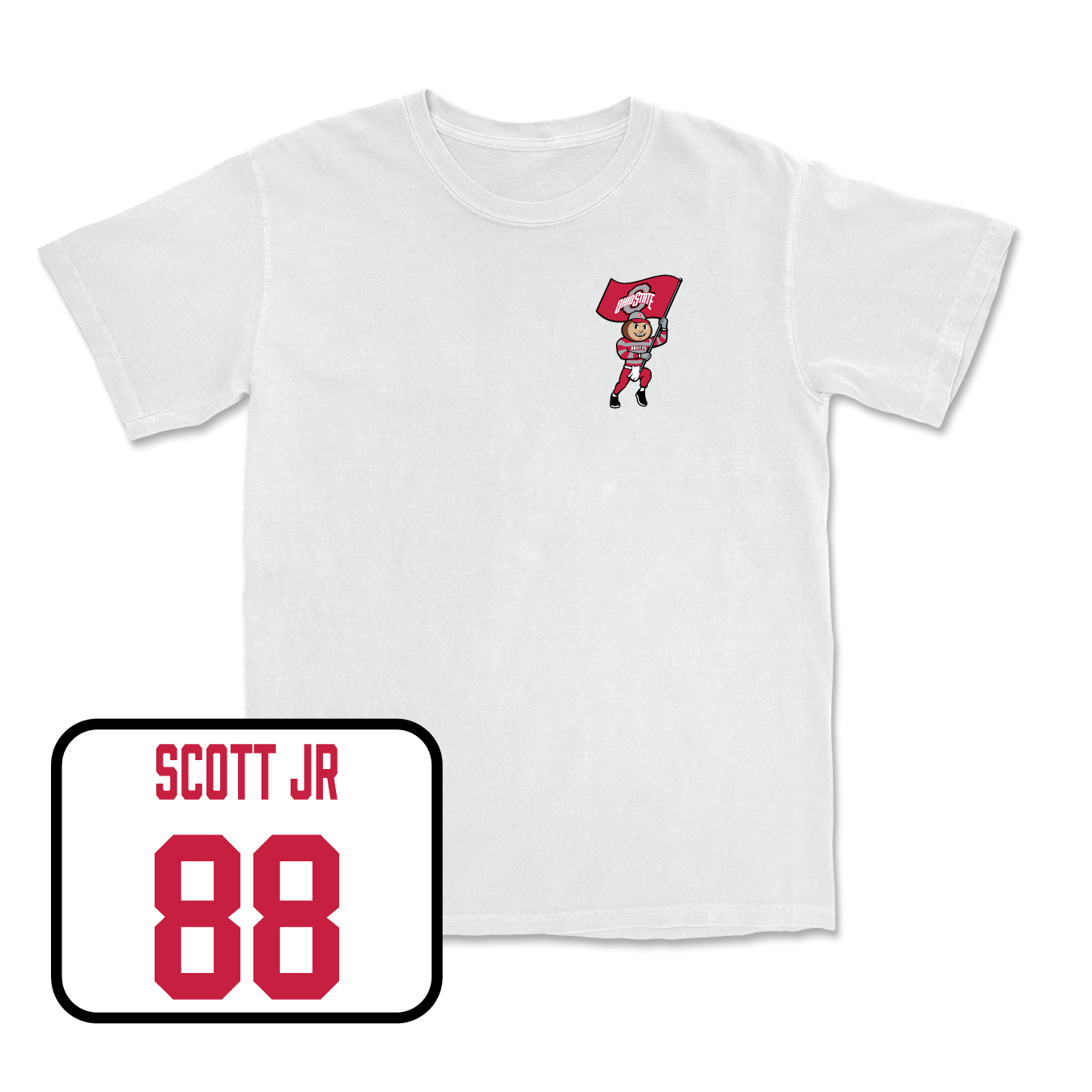 White Football Brutus Comfort Colors Tee 4 Youth Small / Gee Scott Jr. | #88