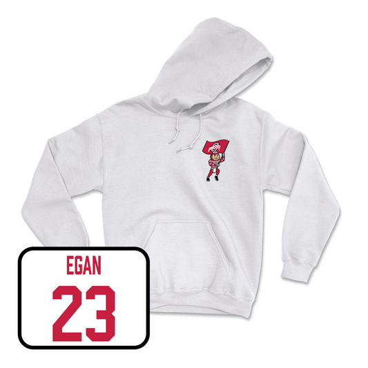 White Women's Volleyball Brutus Hoodie Youth Small / Grace Egan | #23