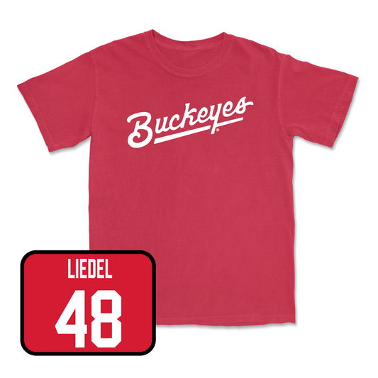 Red Men's Lacrosse Script Tee 2 Youth Small / Griffin Liedel | #48