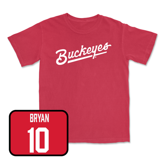 Red Softball Script Tee - Destinee Noury