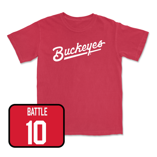 Red Men's Basketball Script Tee Youth Small / Jamison Battle | #10