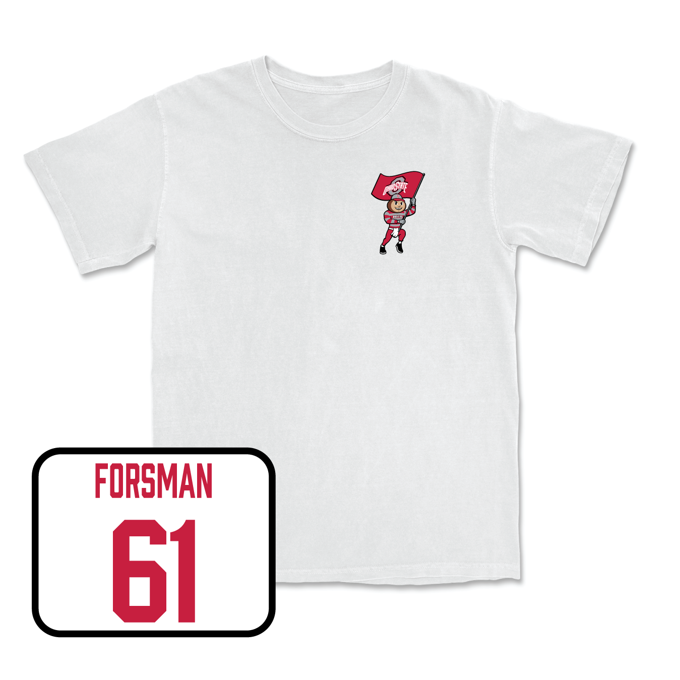 White Football Brutus Comfort Colors Tee 5 Youth Small / Jack Forsman | #61